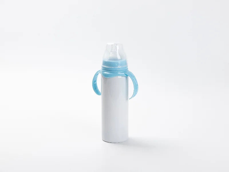 8oz/240ml Sublimation Blanks Stainless Steel Milk Sippy Bottle (White)