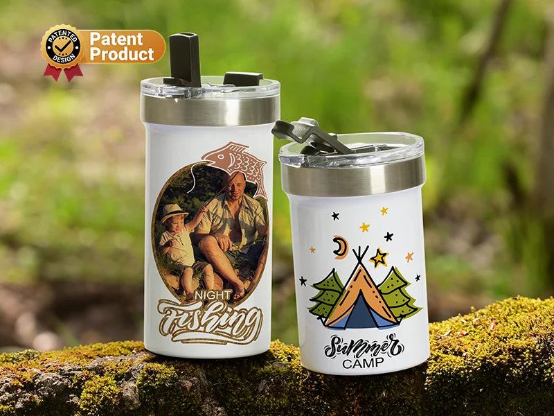 Sublimation Blanks 18oz/550ml Stainless Steel Travel Tumbler with Flip Lid (White)