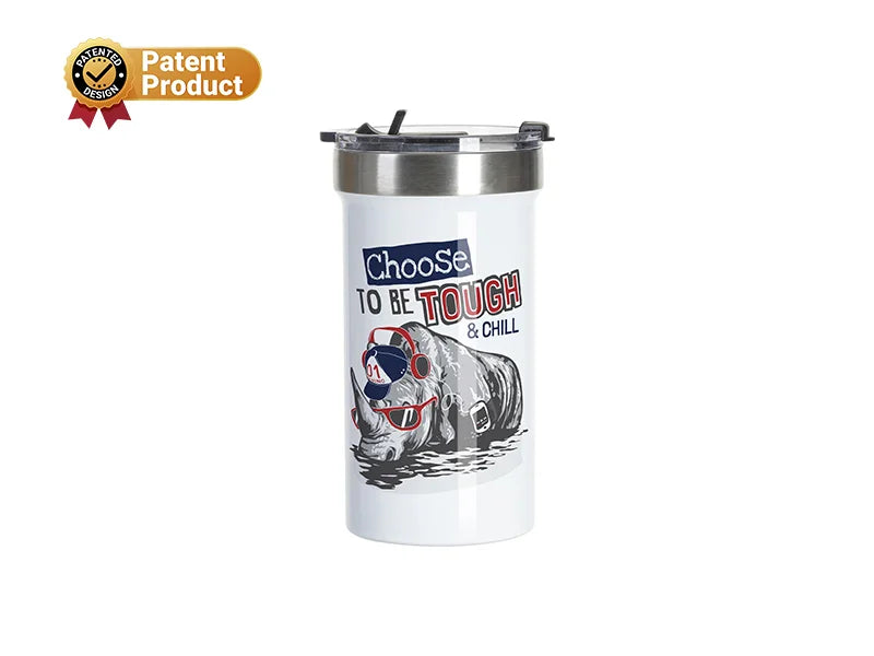 Sublimation Blanks 22oz/650ml Stainless Steel Travel Tumbler with Flip Lid (White)