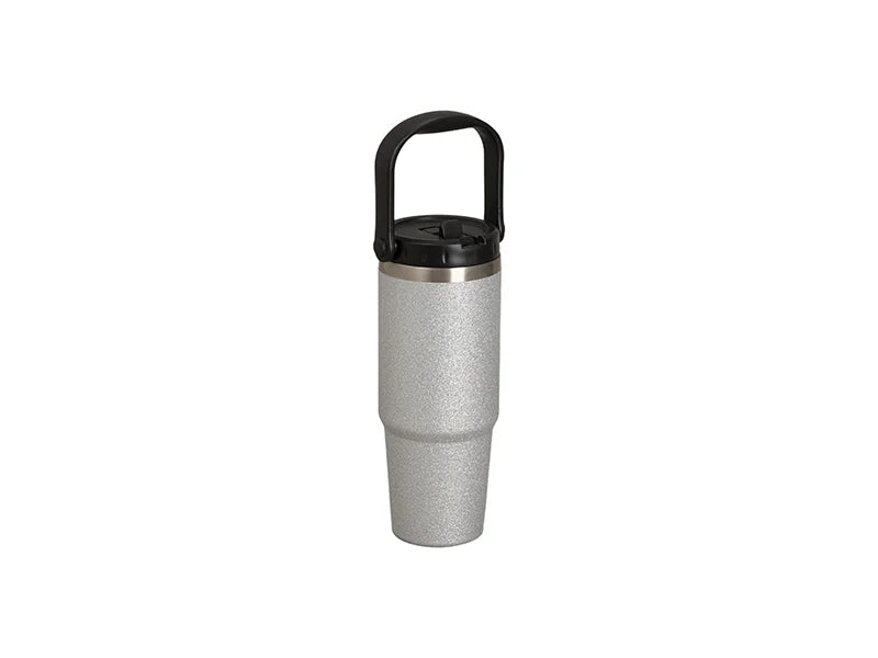30oz Sublimation Glitter Tumbler-Silver