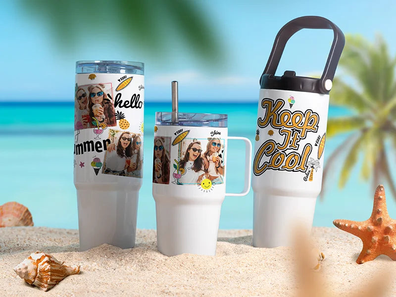 Sublimation Blanks 30oz/900ml Stainless Steel Travel Tumbler with Lid & Straw(White)