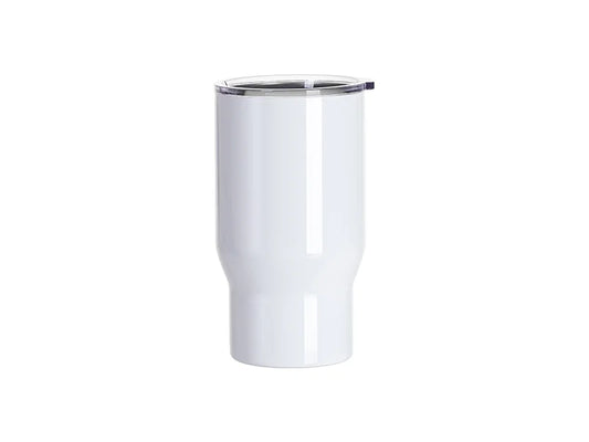 Sublimation Blanks 18oz/550ml Stainless Steel Travel Tumbler with Clear Flat Lid (White)
