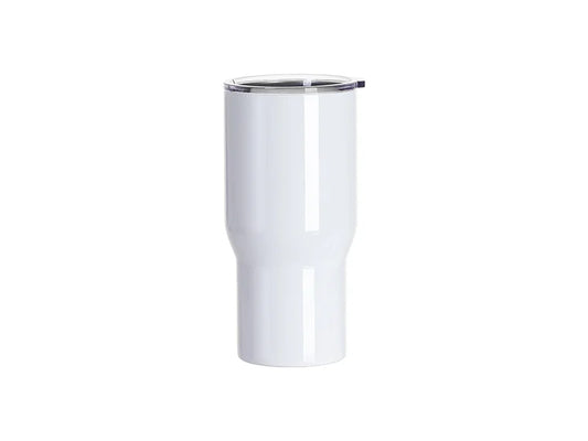 Sublimation Blanks 22oz/650ml Stainless Steel Travel Tumbler with Clear Flat Lid (White)