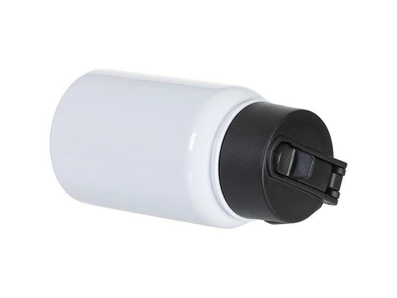 17oz/500ml Stainless Steel Water Bottle w/ Wide Mouth Straw & Portable Lid (White)