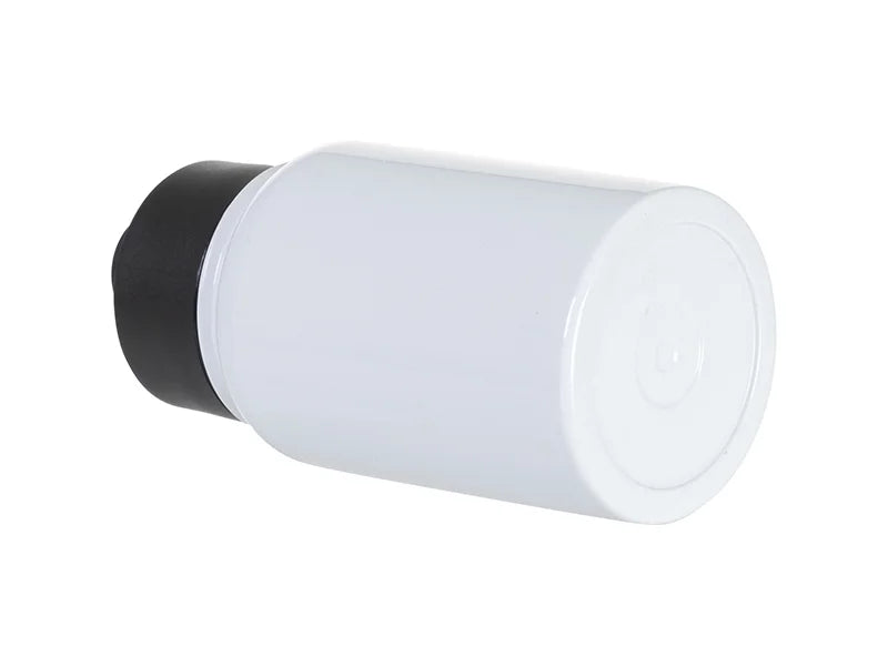 17oz/500ml Stainless Steel Water Bottle w/ Wide Mouth Straw & Portable Lid (White)