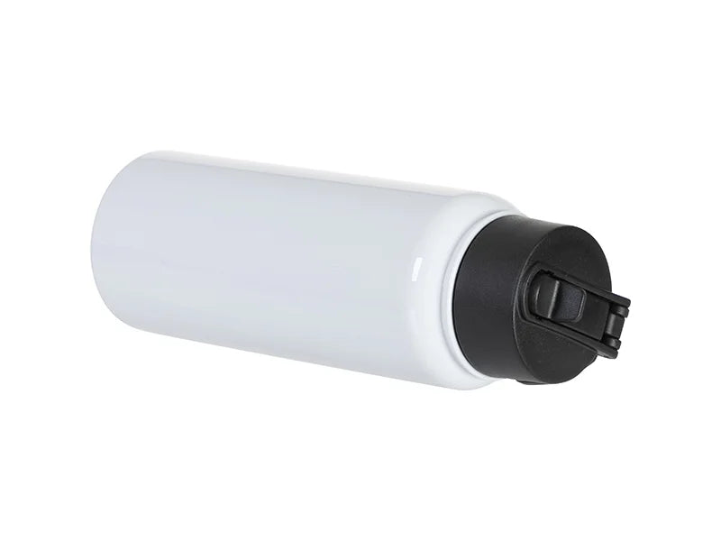 30oz/900ml Stainless Steel Water Bottle w/ Wide Mouth Straw & Portable Lid (White)