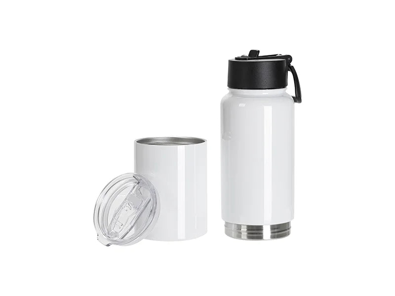 Sublimation Blanks 3 in 1 17oz/500ml Wide Mouth Stainless Steel Tumbler & Travel Mug(White)
