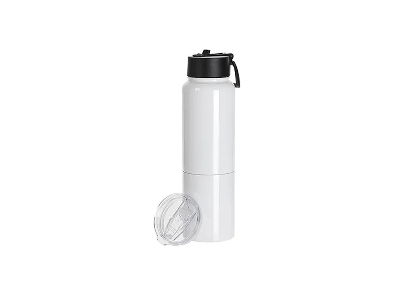Sublimation Blanks 3 in 1 17oz/500ml Wide Mouth Stainless Steel Tumbler & Travel Mug(White)