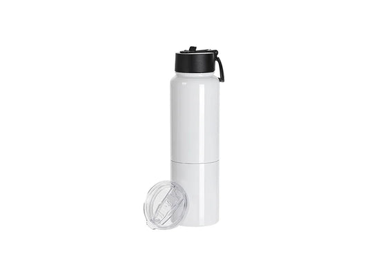 Sublimation Blanks 3 in 1 17oz/500ml Wide Mouth Stainless Steel Tumbler & Travel Mug(White)