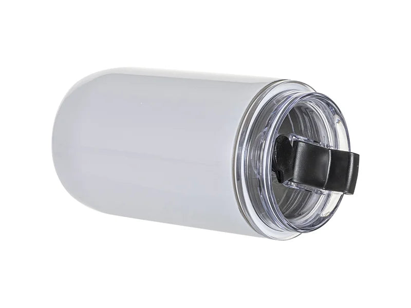 Sublimation 12oz/350ml Stainless Steel Tumbler with Flip Lid & Straw(White)