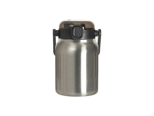 Sublimation Blanks 25oz/750ml Stainless Steel Tumbler w/ Wide Mouth & Black Portable Straw Lid (Silver)