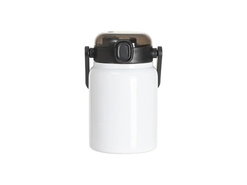 Sublimation Blanks 25oz/750ml Stainless Steel Tumbler w/ Wide Mouth & Black Portable Straw Lid(White)