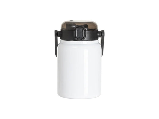 Sublimation Blanks 25oz/750ml Stainless Steel Tumbler w/ Wide Mouth & Black Portable Straw Lid (White)