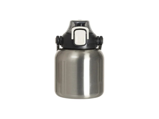 Sublimation Blanks 27oz/800ml Stainless Steel Travel Bottle w/ Black Portable Straw Lid & Handle (Silver)