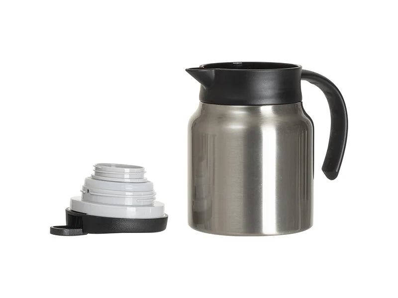 Sublimation Blanks 32oz/1000ml Stainless Steel Coffee Pot w/ Black Handle& Lid (Silver)