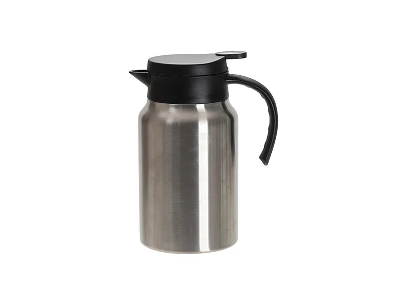 Sublimation Blanks 50oz/1500ml Stainless Steel Coffee Pot w/ Black Handle& Lid(Silver)