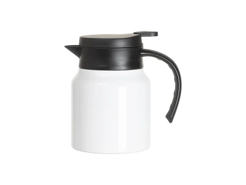 Sublimation Blanks 32oz/1000ml Stainless Steel Coffee Pot w/ Black Handle& Lid (White)