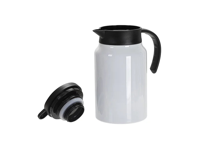 Sublimation Blanks 50oz/1500ml Stainless Steel Coffee Pot w/ Black Handle& Lid(White)