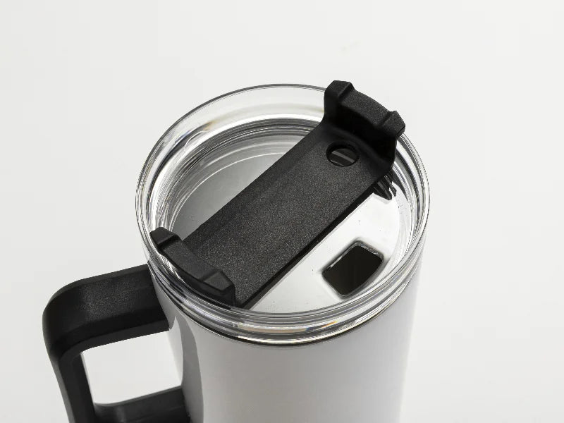 Sublimation Blanks 40oz/1200ml Stainless Steel White Travel Tumbler with Lid & Straw(Black Handle)