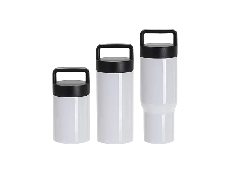 Sublimation Blanks 20oz/600ml Stainless Steel Mug w/ Protable Black Lid (White)