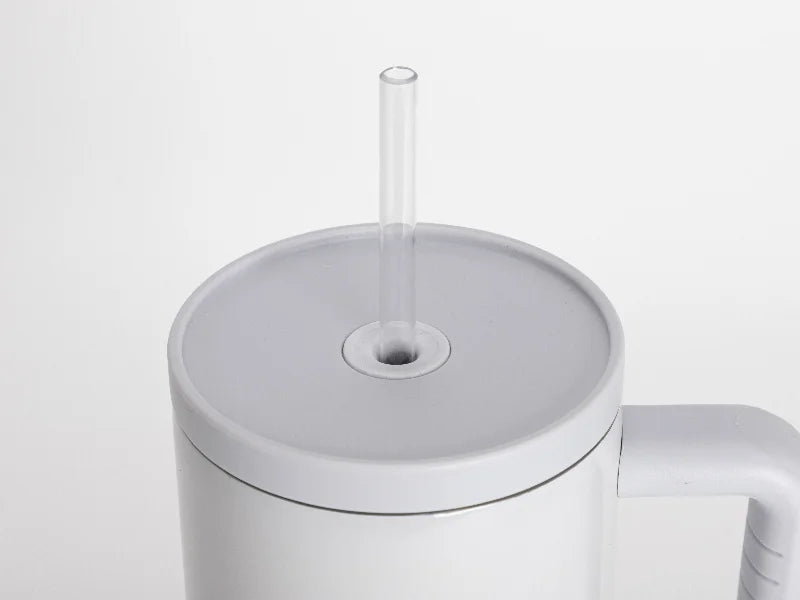 40oz/1200ml Stainless Steel Travel Tumbler with Soft Grip Handle & Straw