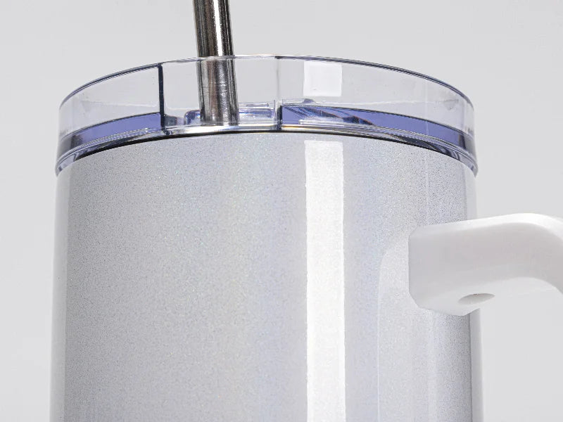 Sublimation Blanks 40oz/1200ml Stainless Steel Glitter Sparkling Tumbler with Lid & Straw (White)