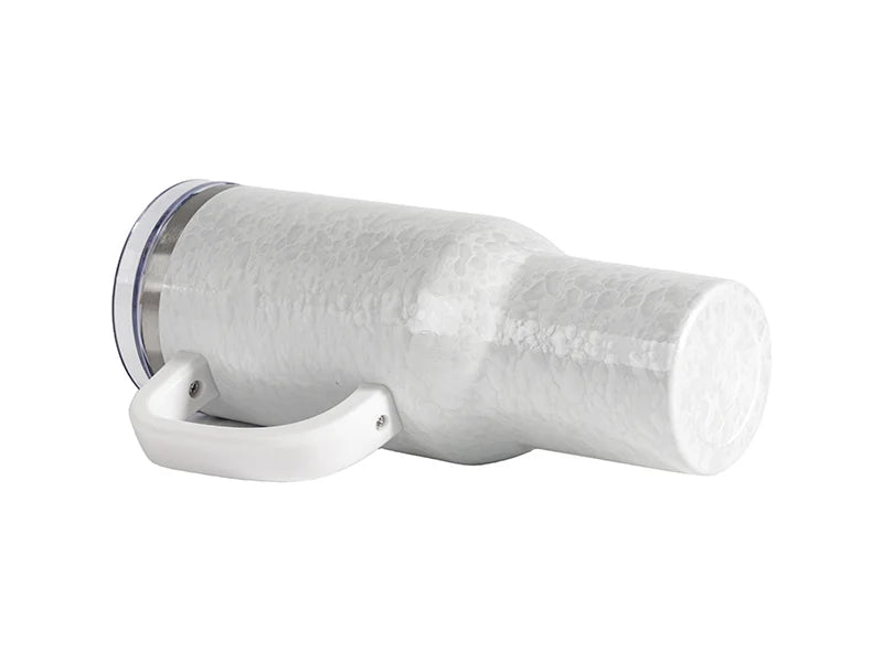 Sublimation 40oz/1200ml White Handle 3D Puffy Cloud Stainless Steel Travel Tumbler with Lid & Straw(White)