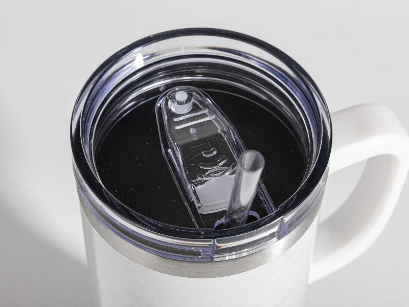 Sublimation 40oz/1200ml White Handle 3D Puffy Cloud Stainless Steel Travel Tumbler with Lid & Straw(White)