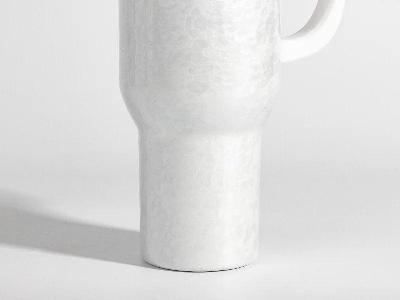 Sublimation 40oz/1200ml White Handle 3D Puffy Cloud Stainless Steel Travel Tumbler with Lid & Straw(White)