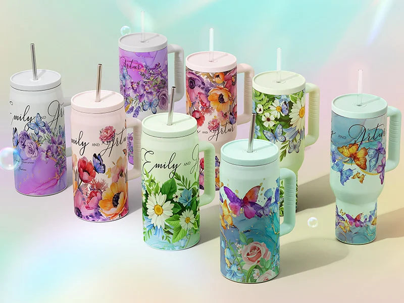 40oz/1200ml Stainless Steel Tumbler with Soft Grip Handle