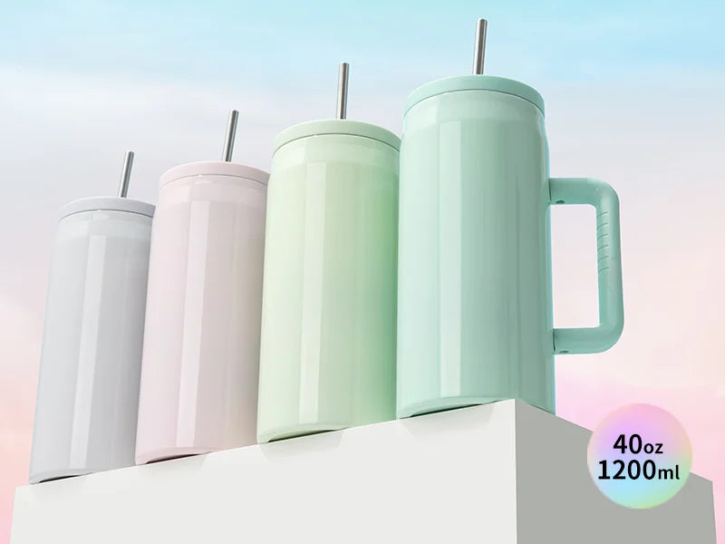 40oz/1200ml Stainless Steel Tumbler with Soft Grip Handle