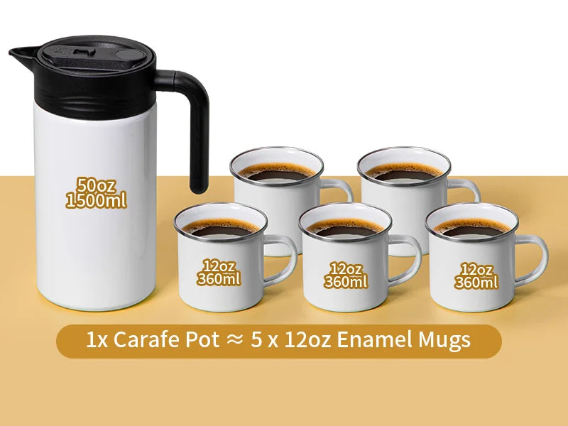 50oz/1500ml Sublimation Blanks Sublimation Thermal Coffee Carafe Pot