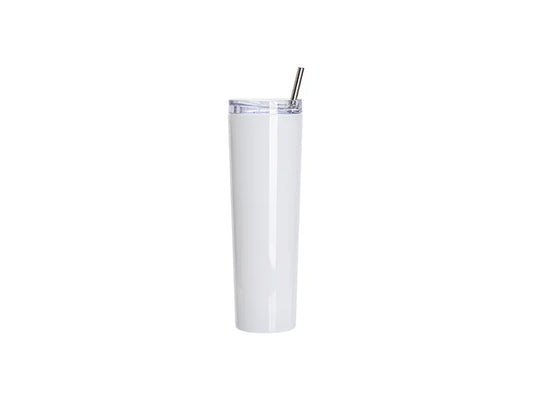 34oz/1000ml Sublimation Blanks Stainless Steel Tapered Tumbler with slide waterproof lid & Straw(White)