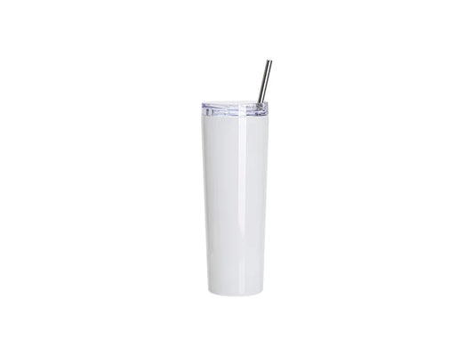 30oz/900ml Sublimation Blanks Stainless Steel Tapered Tumbler with slide waterproof lid & Straw(White)