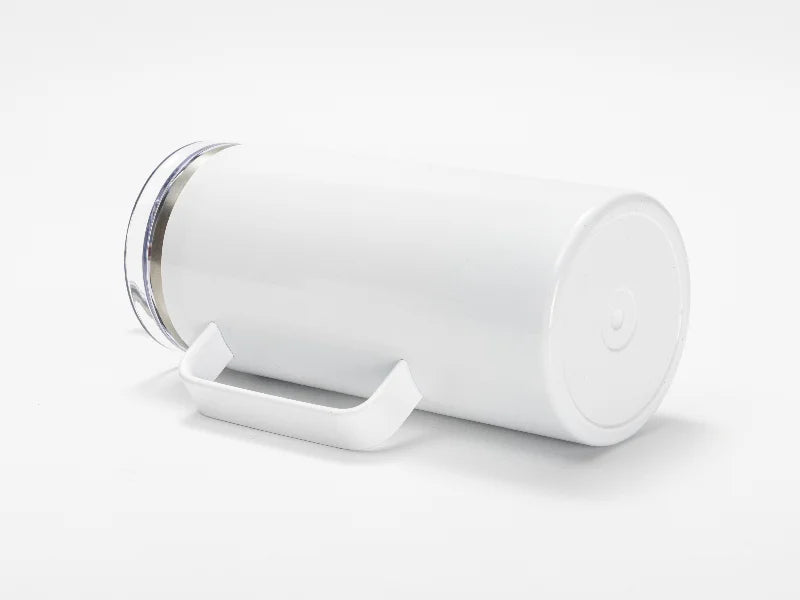 40oz/1200ml Sublimation Blanks Stainless Steel Wine Barrel Tumbler with Slide Waterproof Lid & Straw(White)