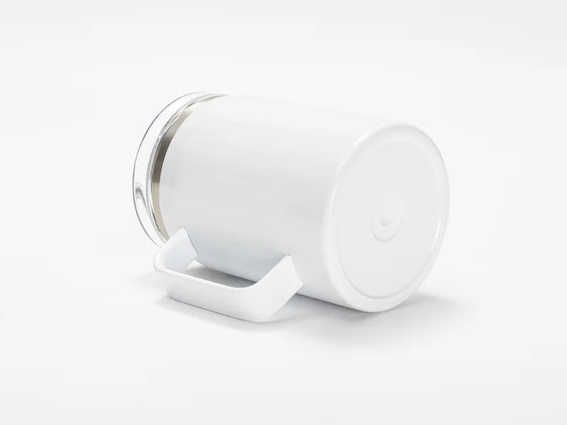 30oz/900ml Sublimation Blanks Stainless Steel Wine Barrel Tumbler with Slide Waterproof Lid & Straw(White)