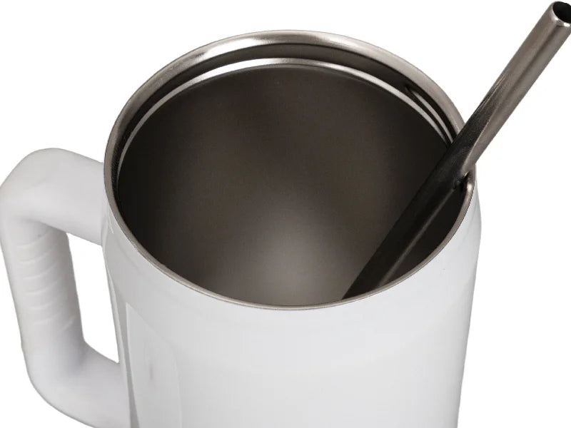 40oz Sublimation Stainless Steel Tumbler With Straw -White