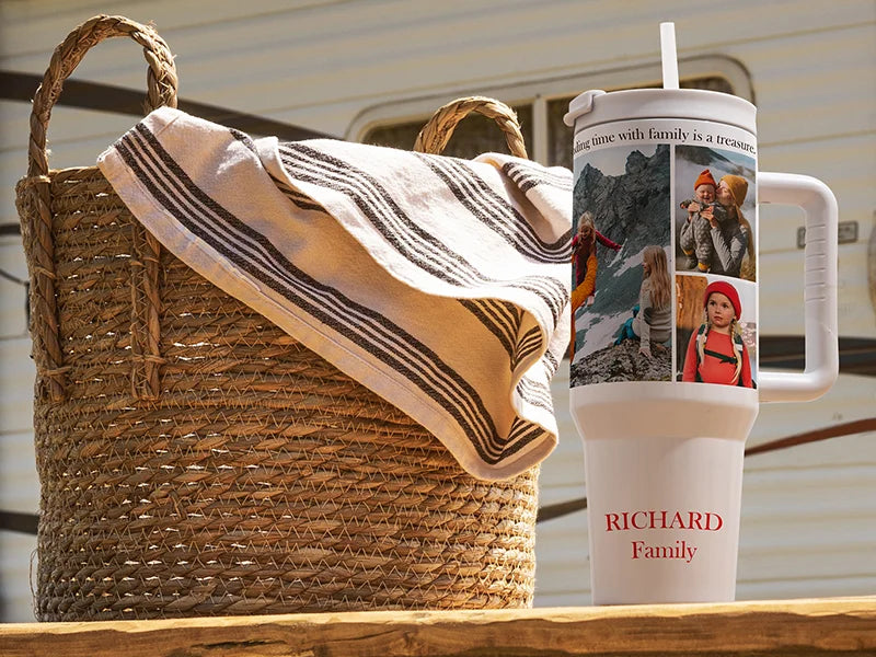 Sublimation 40oz/1200ml White Stainless Steel White Travel Tumbler with Flip Lid & Straw(Gray White Soft Grip Handle)