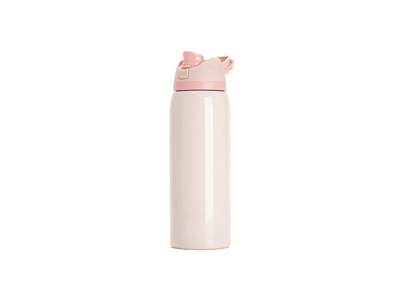 Sublimation 40oz/1200ml Stainless Steel Water Bottle with Flip One Touch Portable Lid (Glossy light Pink)