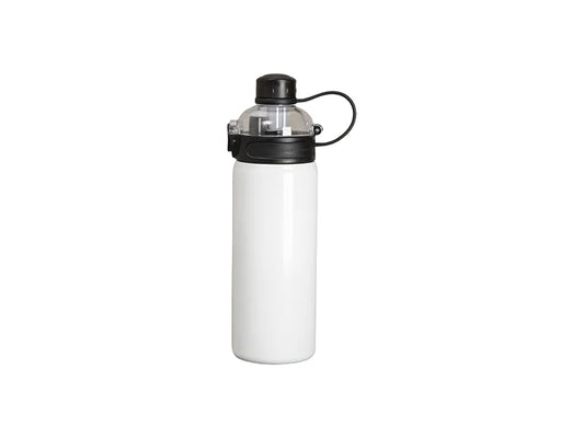 24oz/720ml Sublimation Stainless Steel Bottle w/ Black Pop Lid (White)
