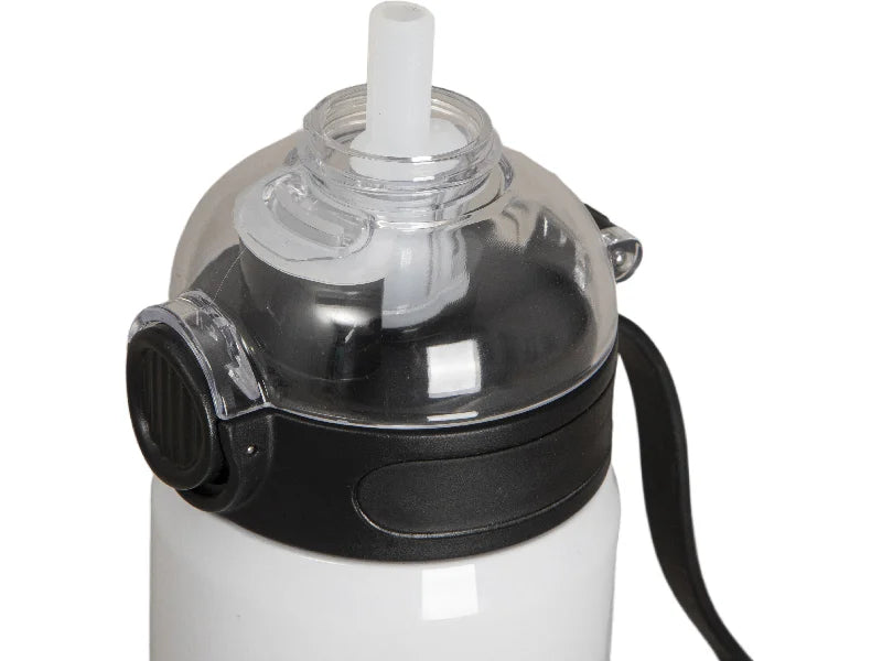 24oz/720ml Sublimation Stainless Steel Bottle w/ Black Pop Lid (White)