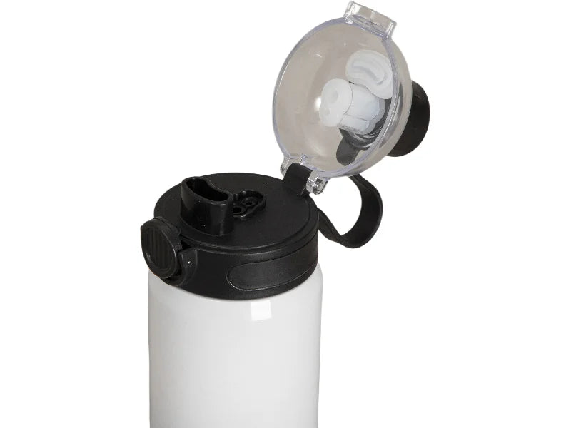 24oz/720ml Sublimation Stainless Steel Bottle w/ Black Pop Lid (White)
