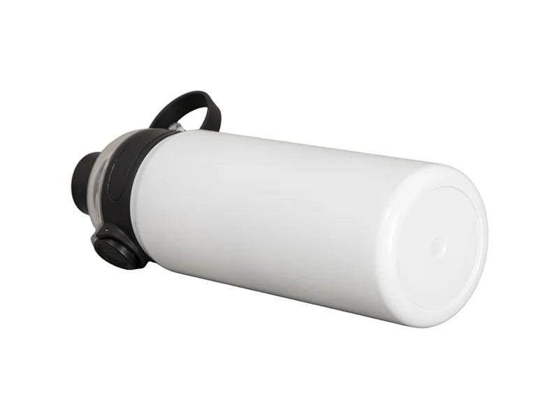24oz/720ml Sublimation Stainless Steel Bottle w/ Black Pop Lid (White)