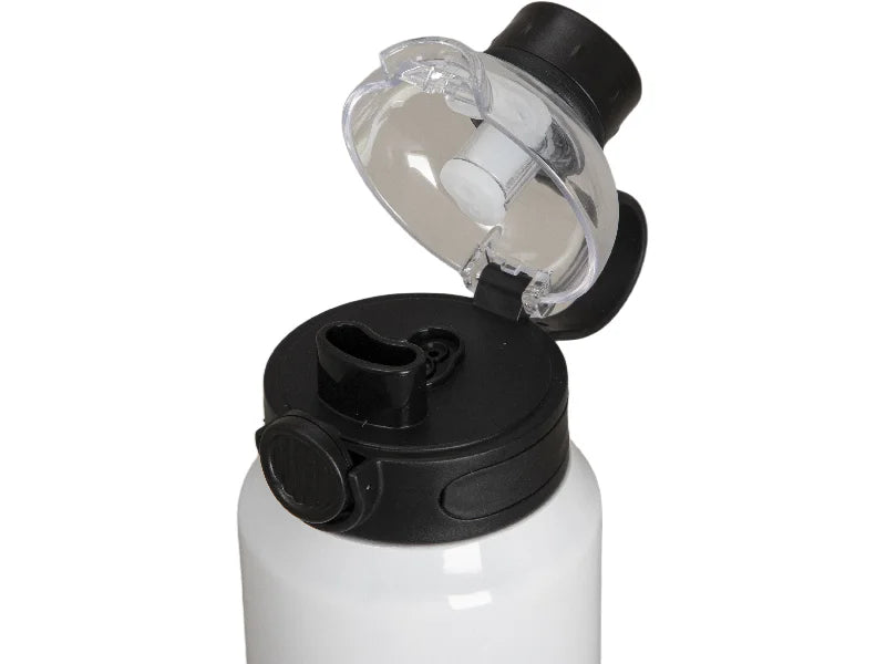32oz/960ml Sublimation Stainless Steel Bottle w/ Black Pop Lid (White)