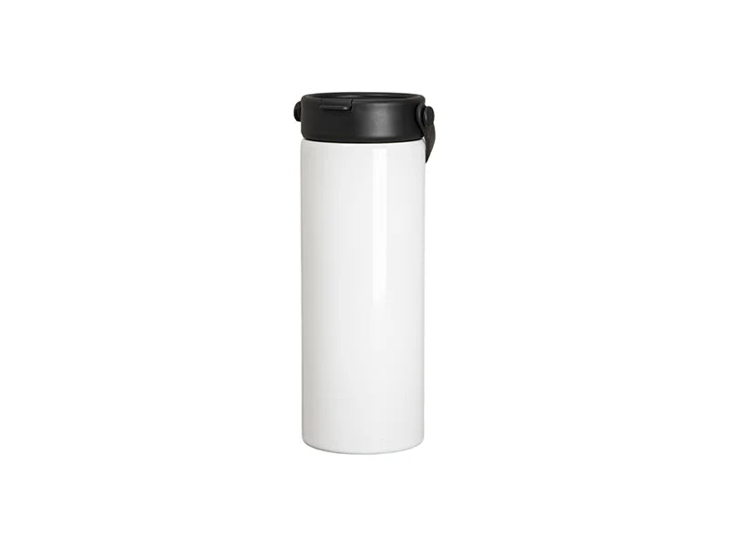 30oz/900ml Sublimation Stainless Steel Flask Tumbler w/ Portable Straw Lid (White)