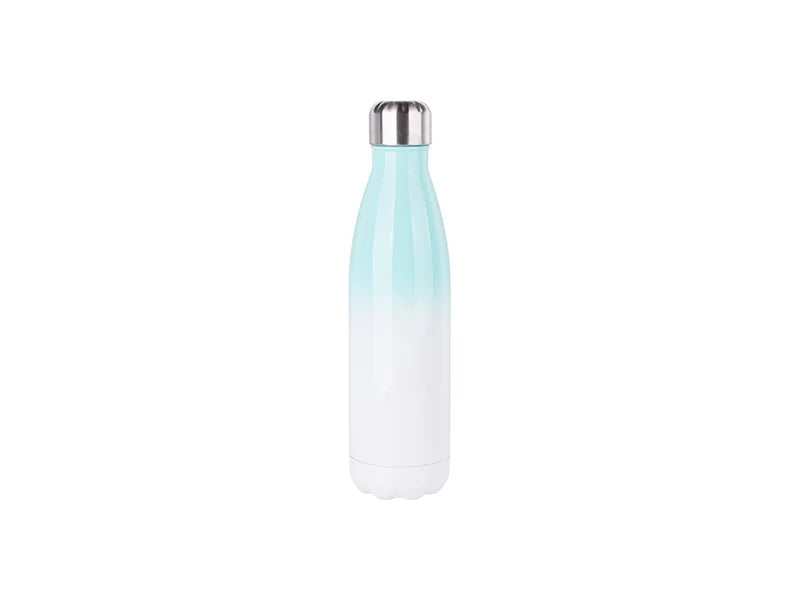 Sublimation 17oz/500ml Stainless Steel Cola Shaped Bottle (Gradient Color White&Green)