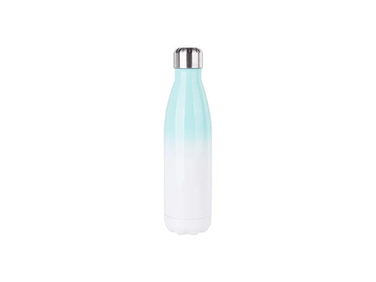 Sublimation 17oz/500ml Stainless Steel Cola Shaped Bottle (Gradient Color White&Green)