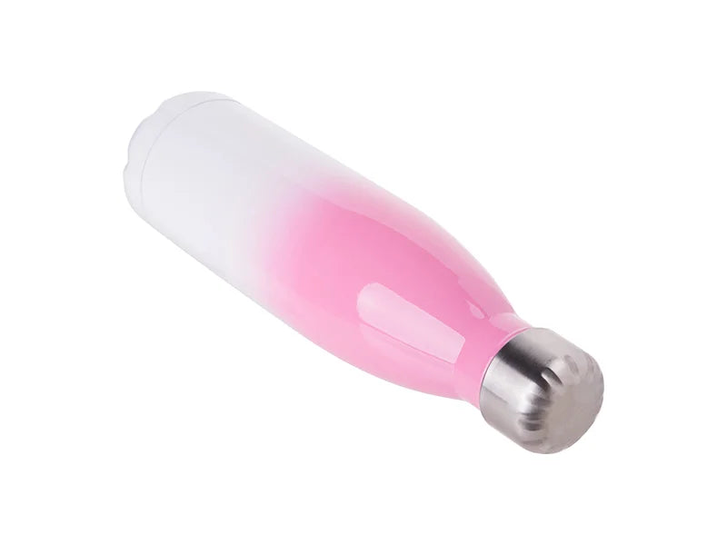 Sublimation 17oz/500ml Stainless Steel Cola Shaped Bottle (Gradient Color White&Pink)