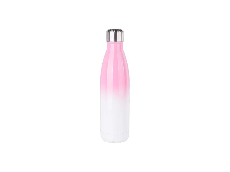 Sublimation 17oz/500ml Stainless Steel Cola Shaped Bottle (Gradient Color White&Pink)