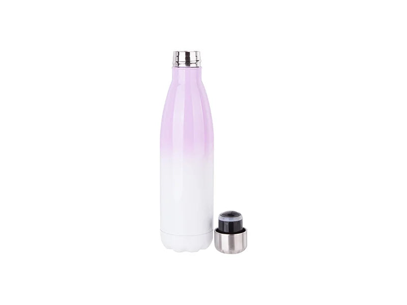 Sublimation 17oz/500ml Stainless Steel Cola Shaped Bottle (Gradient Color White&Purple)